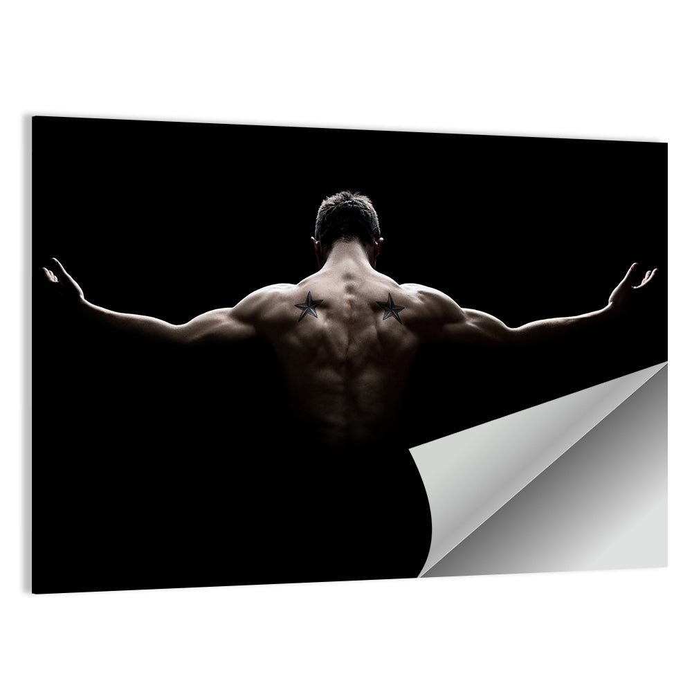 Muscular Back with Nautical Star Tattoos Wall Art