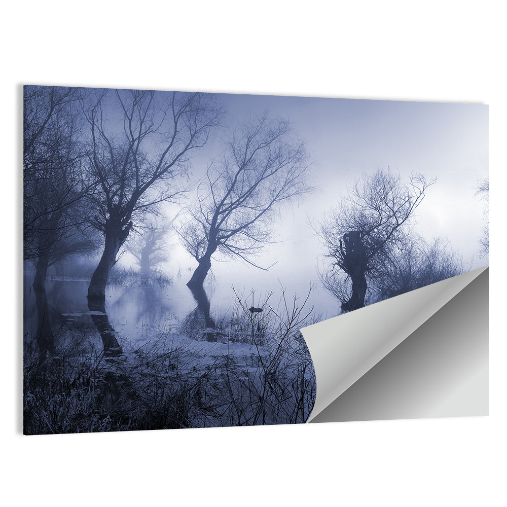 Misty Forest Lake Reflections Wall Art