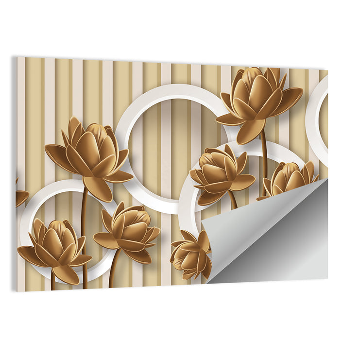 Layered Lotus and Geometric Circles Wall Art as a poster print