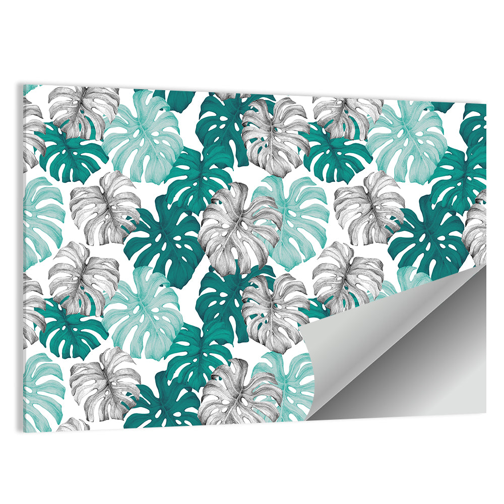 Seamless Monstera Leaf Pattern Wall Art