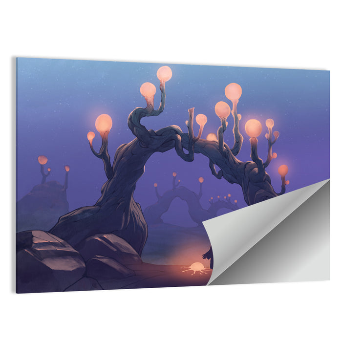 Glowing Archway in Surreal Forest Wall Art as a poster print