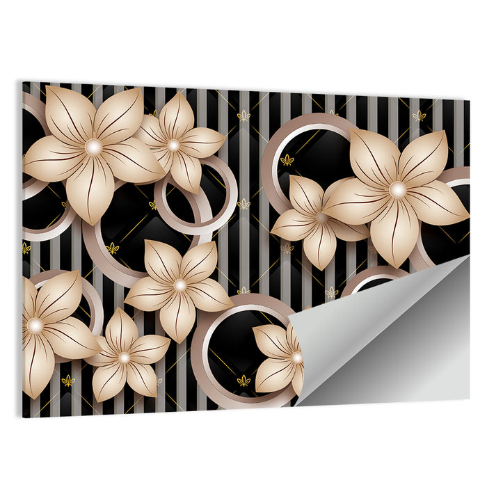 3d Floral Circle Pattern Wall Art as a poster print