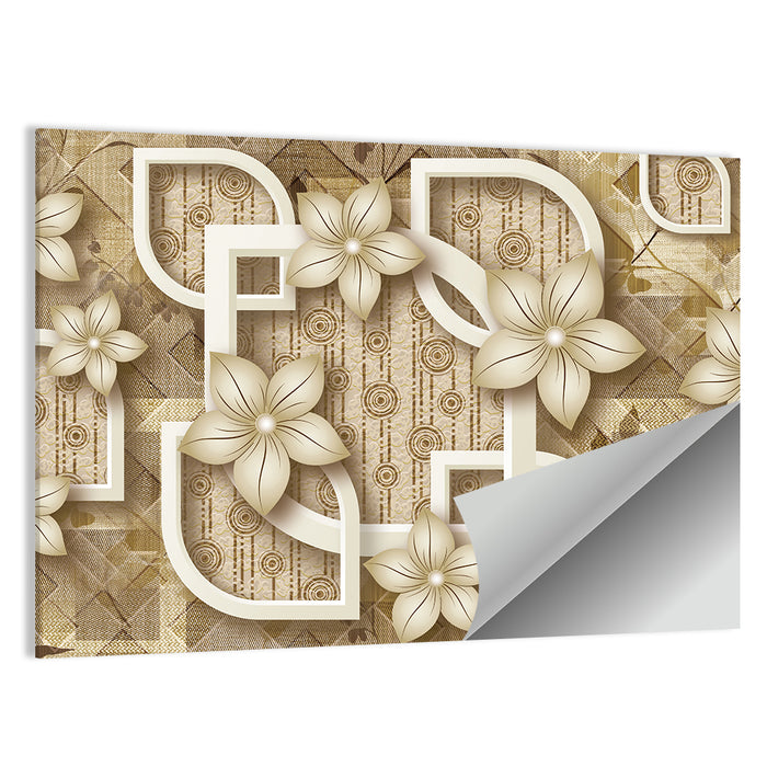 3d Floral Relief Design Wall Art as a poster print