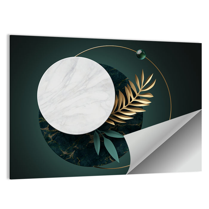 3d Palm Leaf Textured Composition Wall Art as a poster print
