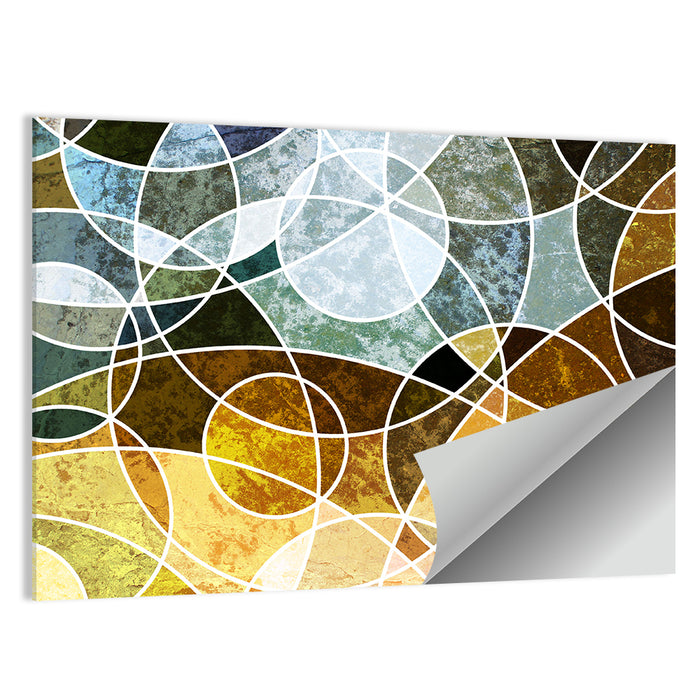 Weathered Geometric Mosaic Wall Art as a poster print