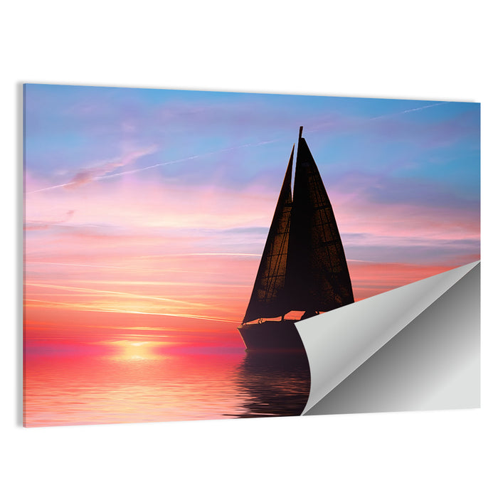 Sailboat at Sunset Wall Art as a poster print