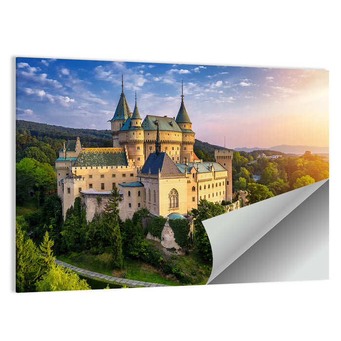 Bojnice Castle at Sunset Wall Art as a poster print