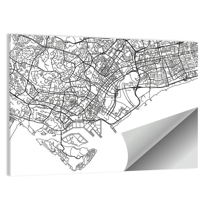 Singapore City Map Wall Art as a poster print