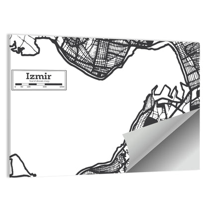 Izmir City Map Turkey Wall Art