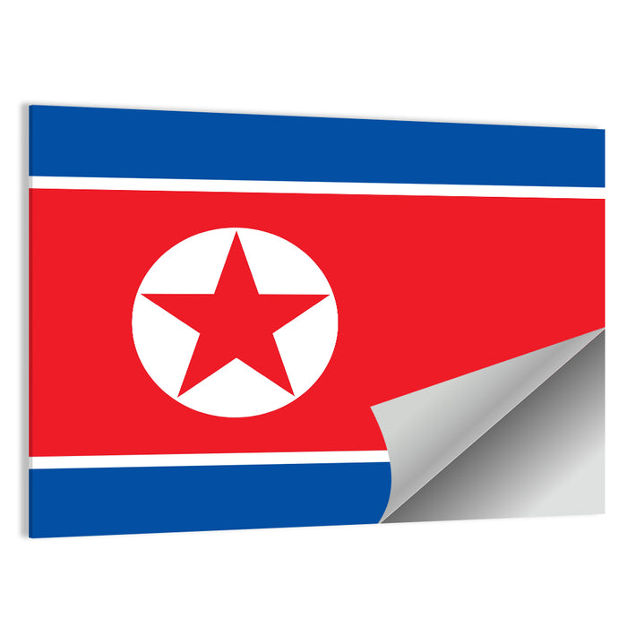 North Korean Flag Graphic Wall Art as a poster print
