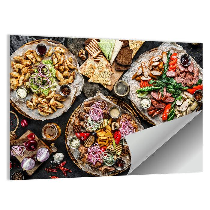 Savory Appetizer Spread Wall Art as a poster print