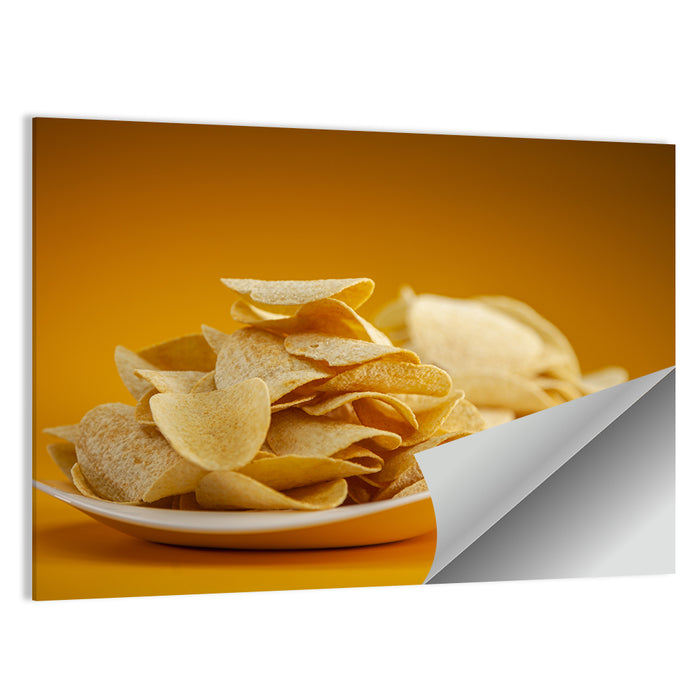 Two Plates of Potato Chips Wall Art as a poster print