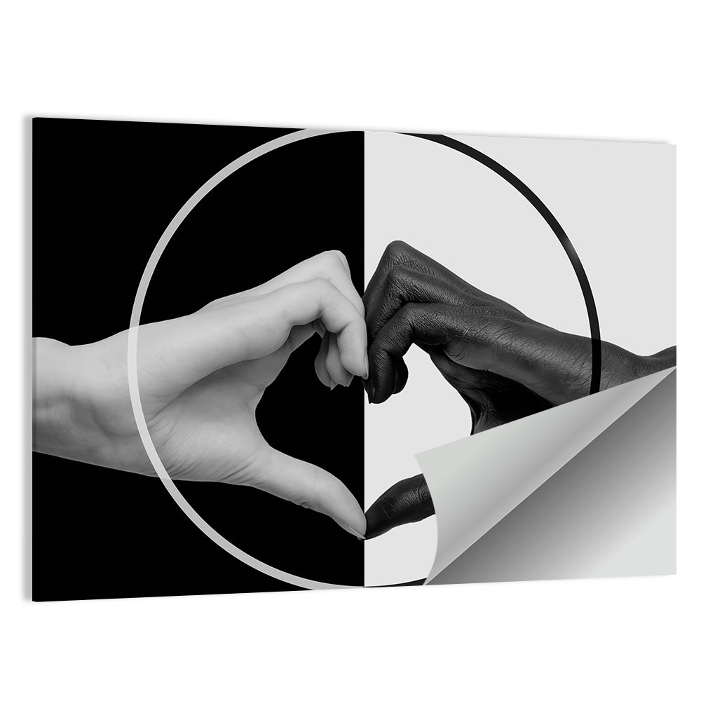Hands Forming Heart Circle Wall Art