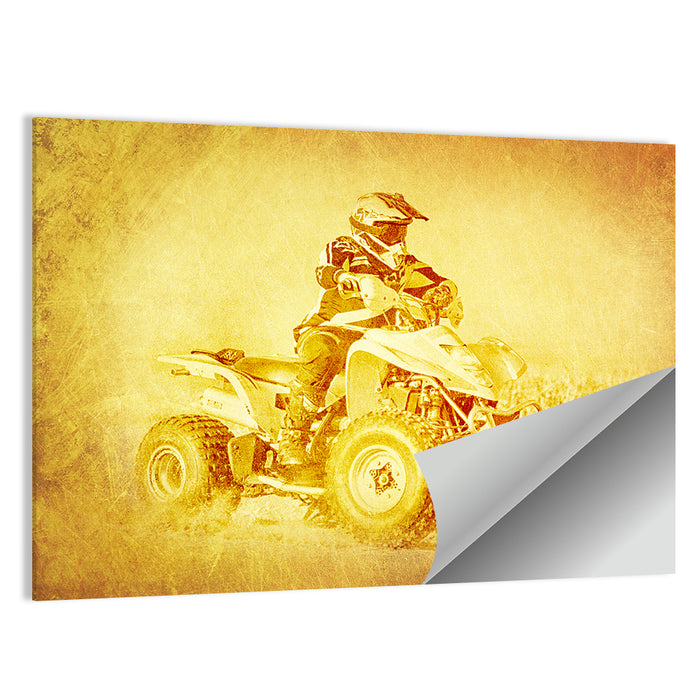 Golden Side-profile Atv Wall Art as a poster print