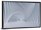 3d White Spiral Tunnel Wall Art