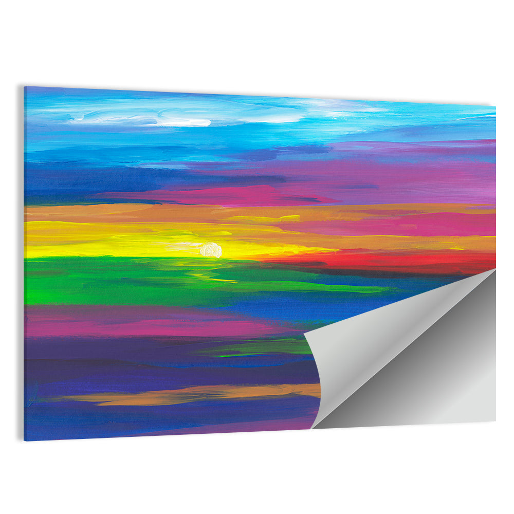 Colorful Abstract Sunset Wall Art