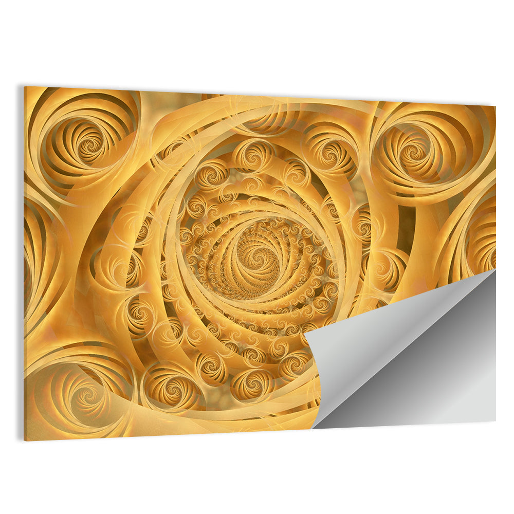 Wispy Gold Spirals Pattern Wall Art