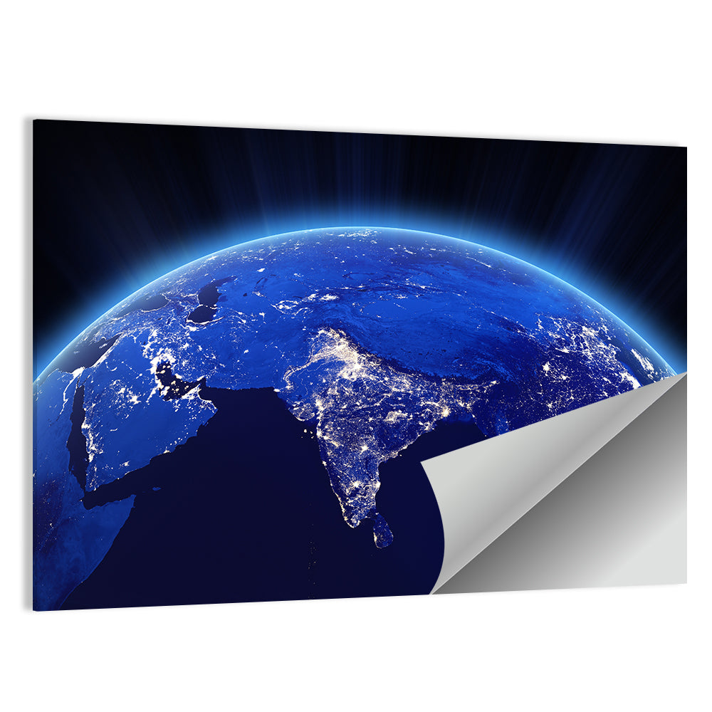 India at Night from Orbit Wall Art