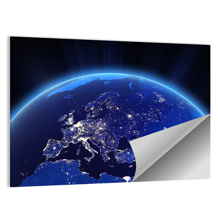 Europe Night Lights from Orbit Wall Art as a poster print