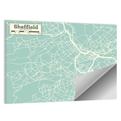 Sheffield City Map In UK Wall Art