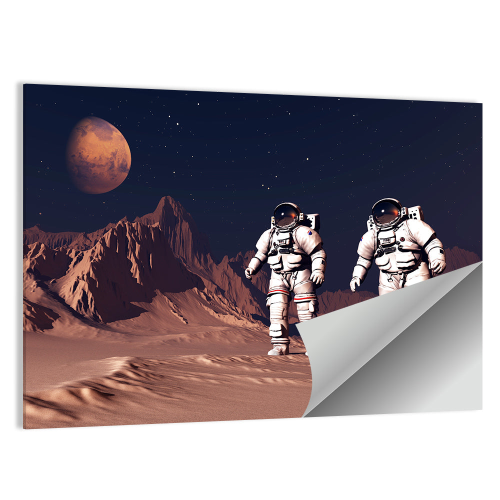 Two Astronauts on Desert Planet Wall Art