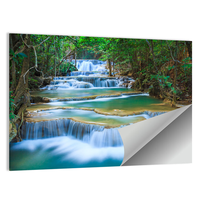 Kanchanaburi Multi-tiered Waterfall Wall Art as a poster print