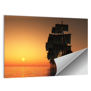 Sailing Ship In Evening Wall Art