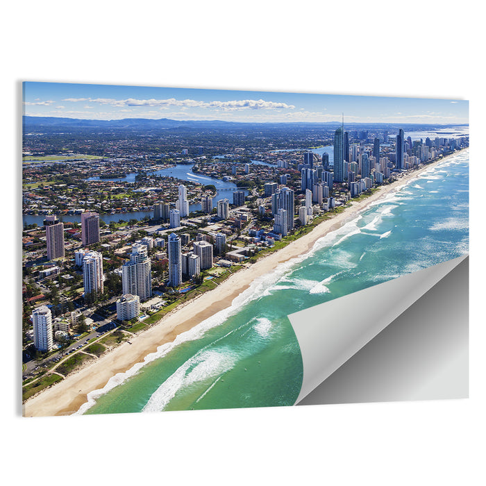 Gold Coast Surfers Paradise Skyline Wall Art as a poster print