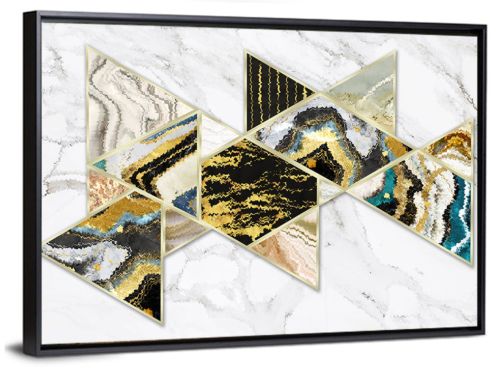 Marble Swirl Triangles Wall Art