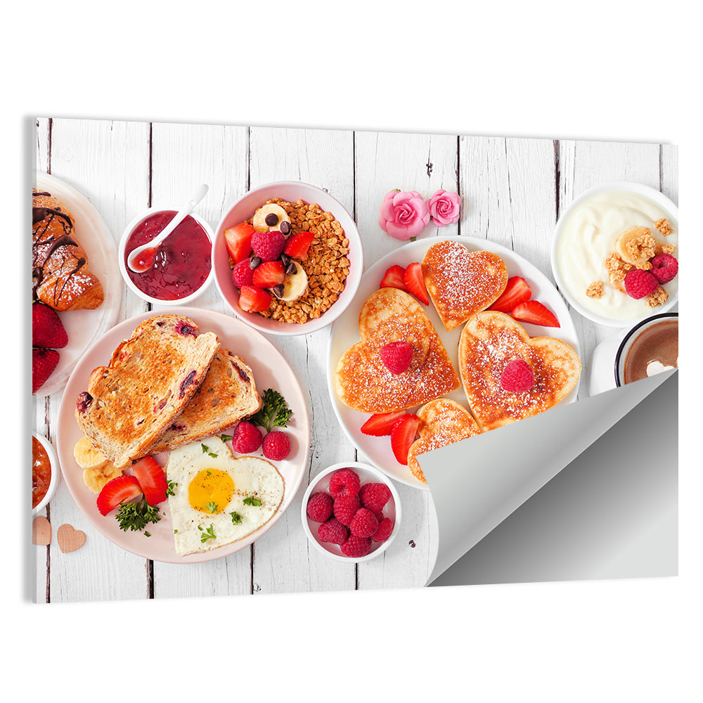Heart-shaped Pancake Breakfast Wall Art