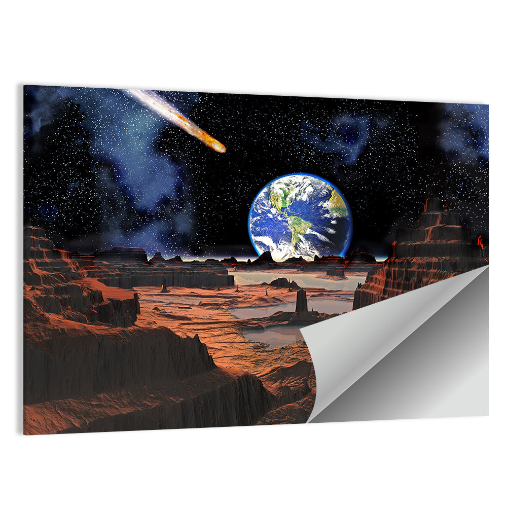Asteroid Collision with Earth Wall Art