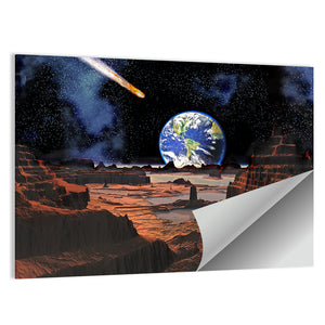 Asteroid Collision With Earth Wall Art