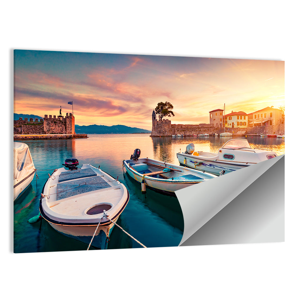 Nafpaktos Harbor at Sunset Wall Art