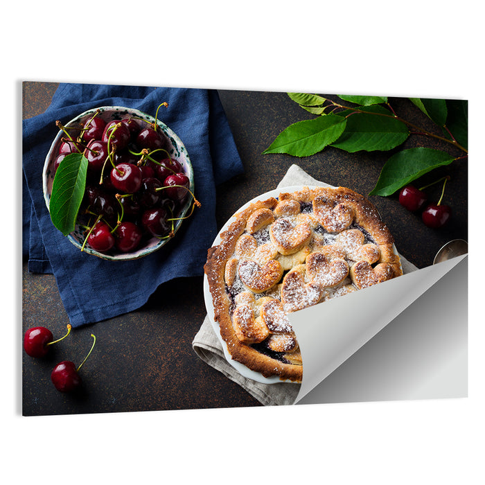 Homemade Cherry Lattice Pie Wall Art as a poster print