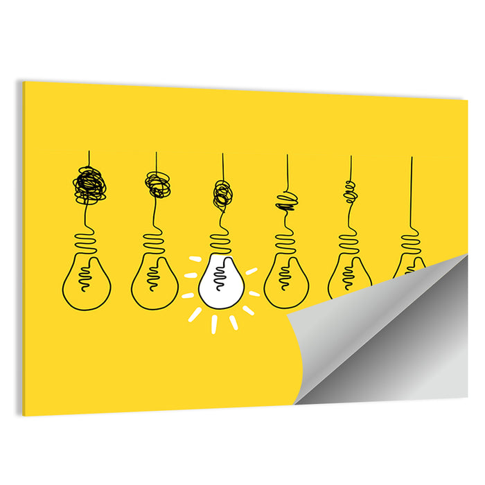 Lightbulb Progression from Complexity to Clarity Wall Art as a poster print