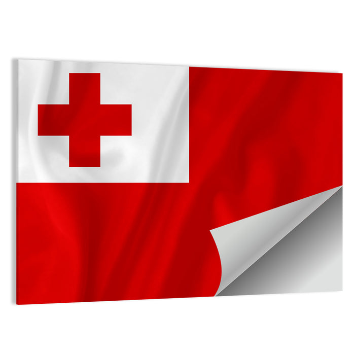 Tonga National Flag Wall Art as a poster print