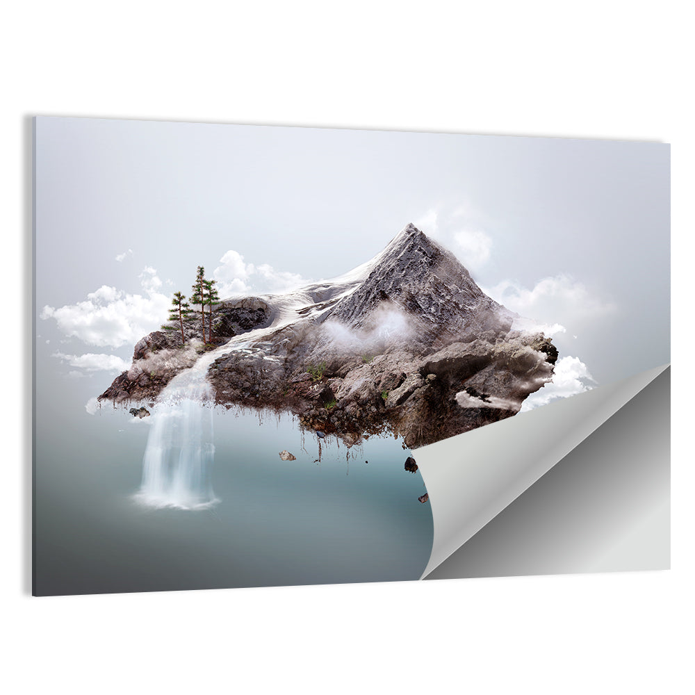 Artistic Mountain Island Wall Art
