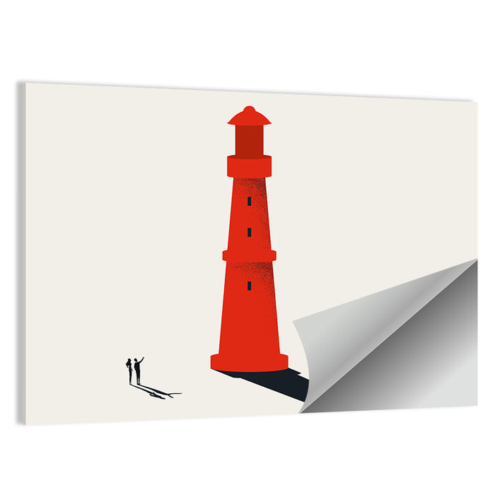 Red Lighthouse Vision Wall Art as a poster print