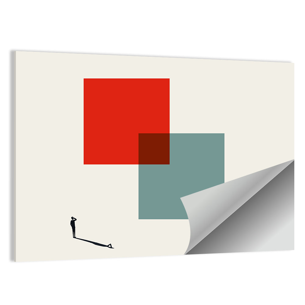 Silhouette with Overlapping Squares Wall Art