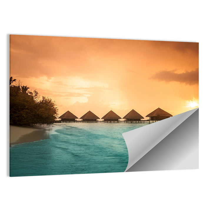 Bora Bora Overwater Bungalows Wall Art as a poster print