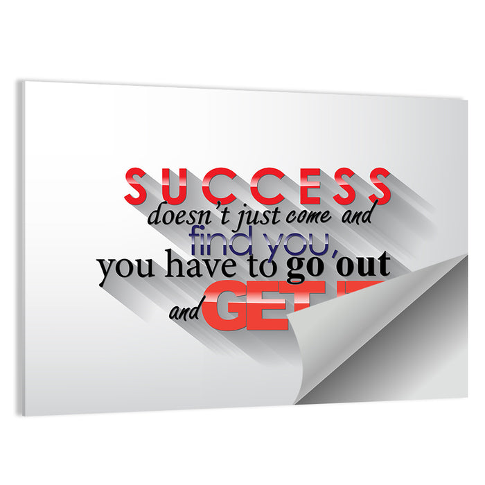 Bold Success Quote Typography Wall Art as a poster print