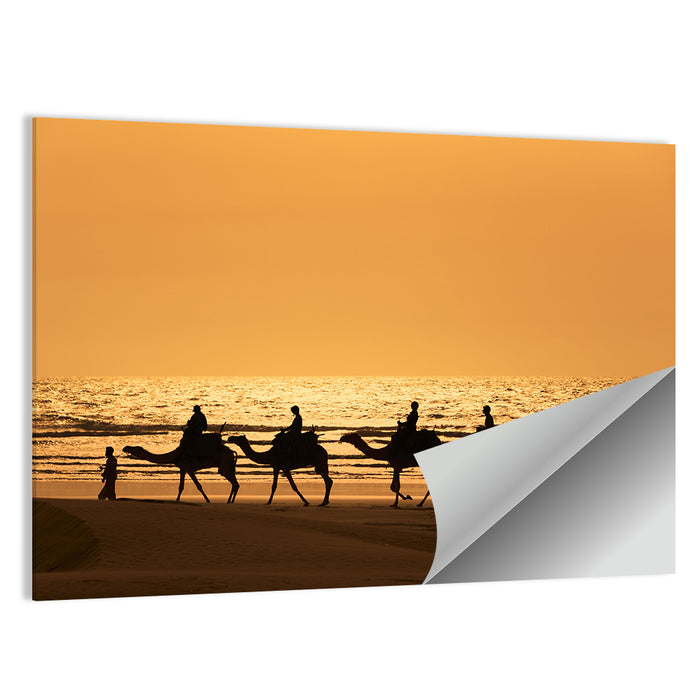 Camel Caravan at Sunset Wall Art as a poster print