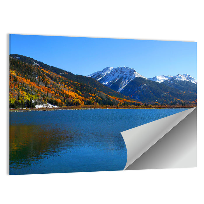 Crystal Lake Colorado Autumn Reflection Wall Art as a poster print