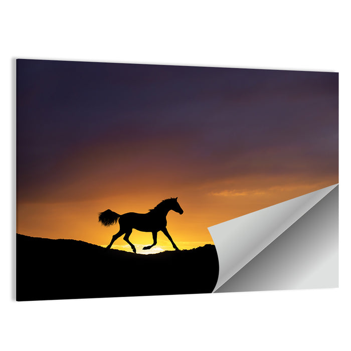 Running Horse Silhouette Wall Art as a poster print