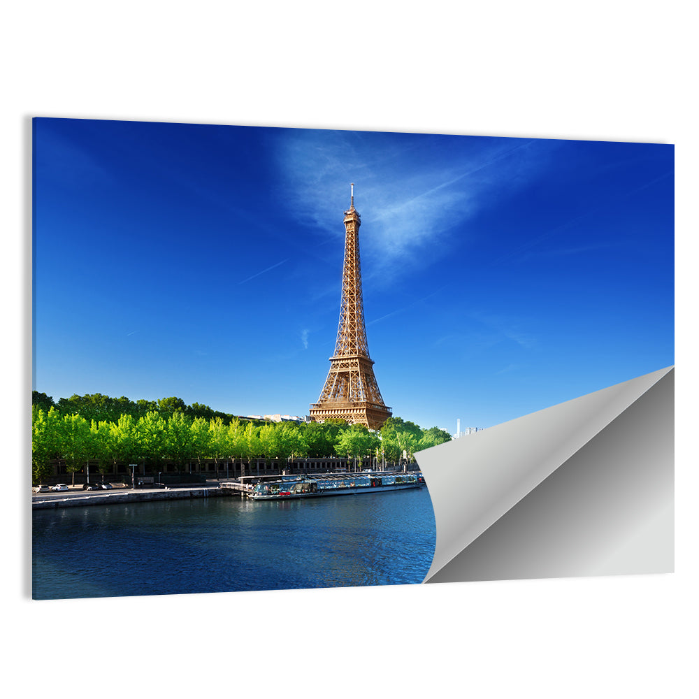 Seine In Paris With Eiffel Tower Wall Art
