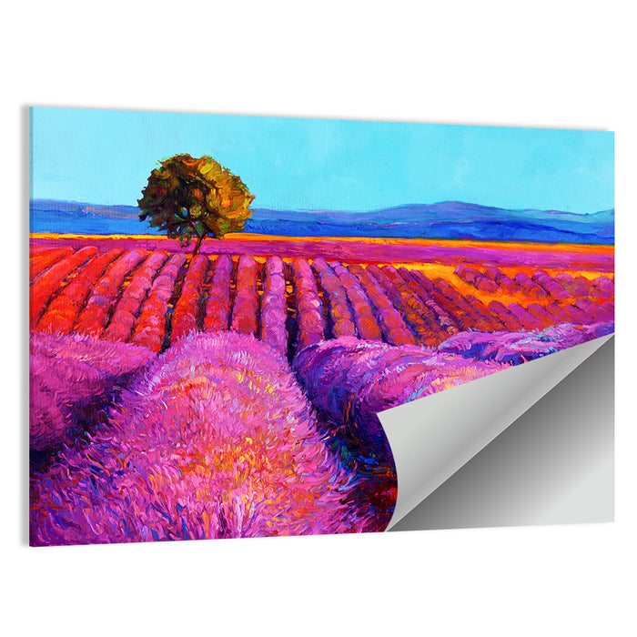 Impressionist Lavender Field Wall Art as a poster print