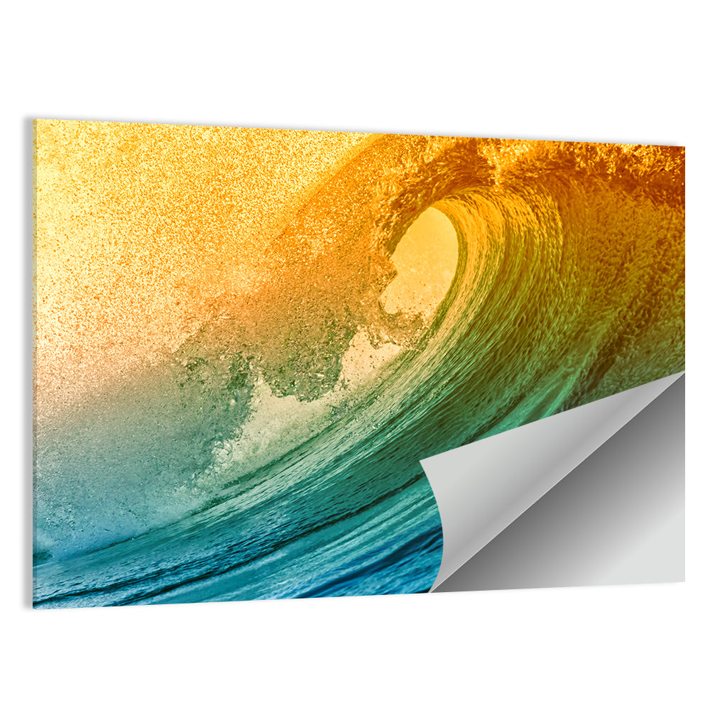 Barrel Wave at Sunset Wall Art