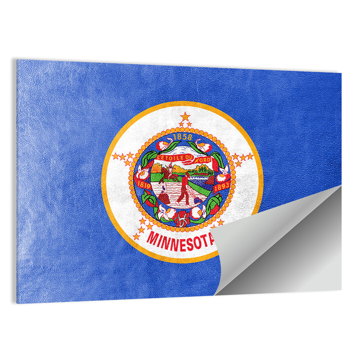 Minnesota State Flag with Seal Wall Art as a poster print