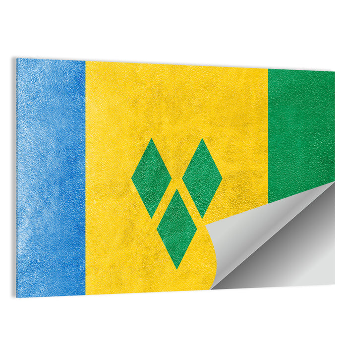 Saint Vincent and the Grenadines National Flag Wall Art as a poster print