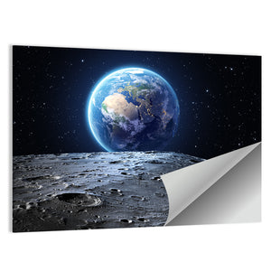 Blue Earth From Moon Wall Art